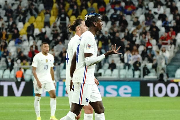 Paul Pogba (France) - Adrien Rabiot (France) FOOTBALL : Belgique vs France - League des Nations - Demi Finale - Turin - 07 10 2021 NorbertScanella Panoramic 