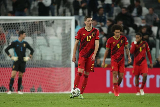 Turin, Italy - 07.10.2021: Disappointment belgium players in the semifinals Uefa Nations League football match Belgium vs France at Allianz Arena Stadium in Turin on october 07th 2021.  Copyright: xMarcoxIacobuccix xIPAx xMarcoxIacobuccix 0