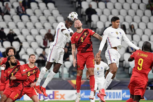 Paul Pogba of France and Toby Alderweireld of Belgium during the Uefa Nations League semi-final football match between Belgium and France at Juventus stadium in Torino (Italy), October 7th, 2021. Photo Andrea Staccioli Insidefoto andreaxstaccioli