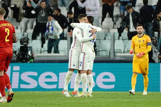 Theo Hernandez (France) - Lucas Hernandez (France) FOOTBALL : Belgique vs France - League des Nations - Demi Finale - Turin - 07 10 2021 NorbertScanella Panoramic 