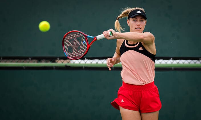 October 7, 2021, INDIAN WELS, UNITED STATES: Angelique Kerber of Germany during practice ahead of the 2021 BNP Paribas Open WTA, Tennis Damen 1000 tennis tournament INDIAN WELS UNITED STATES - ZUMAa181 20211007_zaa_a181_143 Copyright: xRobxPrangex