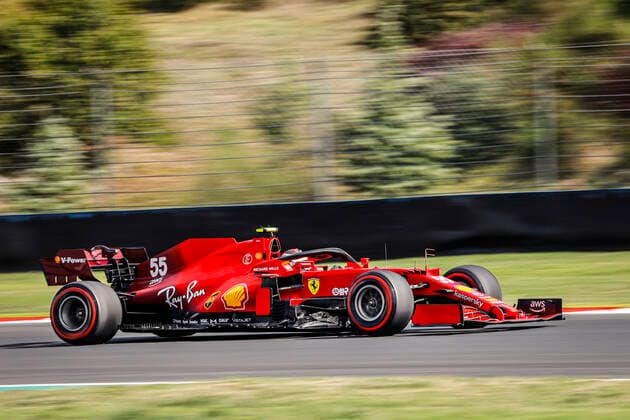 55 SAINZ Carlos (spa), Scuderia Ferrari SF21, action during the Formula 1 Rolex Turkish Grand Prix 2021, 16th round of the 2021 FIA Formula One World Championship, WM, Weltmeisterschaft from October 8 to 10, 2021 on the Istanbul Park, in Tuzla, Turkey - F1 - TURKISH GRAND PRIX 2021 DPPI Panoramic  00121033__F2_9821