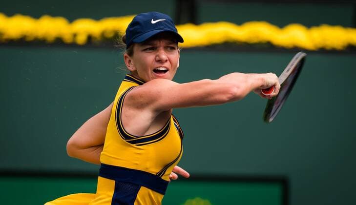 Mandatory Credit: Photo by Rob Prange Shutterstock (12524630s) Simona Halep of Romania in action during the second round of the 2021 BNP Paribas Open WTA, Tennis Damen 1000 tennis tournament BNP Paribas Open, Tennis, Day 3, Indian Wells Tennis Garden, California, USA - 08 Oct 2021 BNP Paribas Open, Tennis, Day 3, Indian Wells Tennis Garden, California, USA - 08 Oct 2021 Copyright: xRobxPrange Shutterstockx 12524630s
