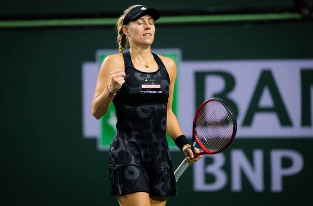 Mandatory Credit: Photo by Rob Prange Shutterstock (12524631cy) Angelique Kerber of Germany in action during the second round at the 2021 BNP Paribas Open WTA, Tennis Damen 1000 tennis tournament BNP Paribas Open, Tennis, Day 4, Indian Wells Tennis Garden, California, USA - 09 Oct 2021 BNP Paribas Open, Tennis, Day 4, Indian Wells Tennis Garden, California, USA - 09 Oct 2021 Copyright: xRobxPrange Shutterstockx 12524631cy