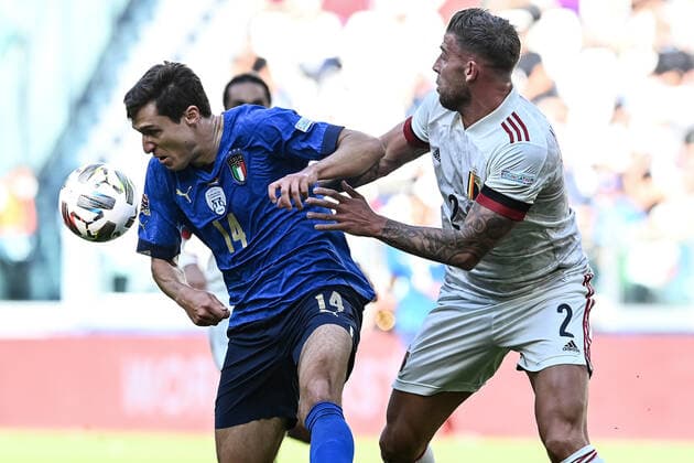 Db Torino 10 10 2021 - Uefa Nations League Italia-Belgio foto Daniele Buffa Image nella foto: Federico Chiesa-Toby Alderweireld 