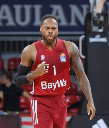 Sport Bilder des Tages Bayerns 1 Deshaun THOMAS. Basketball, FC Bayern Muenchen - Loewen Braunschweig, BBL-Hauptrunde, Saison 2021-2022, am 10.10.2021 in Muenchen, A U D I D O M E, Deutschland. Quelle Copyright Credit : Oryk HAIST