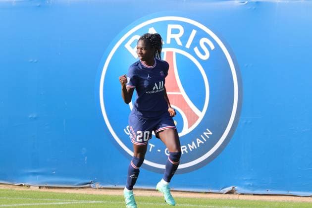 Aminata Diallo ( 20 PSG) celebrates her goal Aminata Diallo celebrates her goal ( 20 PSG) 
