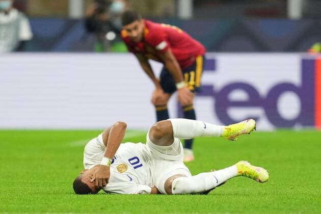 Mandatory Credit: Photo by Bagu Blanco Pressinphoto Shutterstock (12532184an) Kylian Mbappe of France Spain V France, UEFA Nations League 2021, Final. Football, San Siro Stadium, Milan, Italy - 10 Oct 2021 Editorial use only Spain V France, UEFA Nations League 2021, Final. Football, San Siro Stadium, Milan, Italy - 10 Oct 2021 Editorial use only  Copyright: xBaguxBlanco Pressinphoto Shutterstockx 12532184an