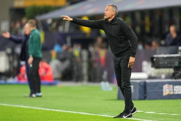 Mandatory Credit: Photo by Bagu Blanco Pressinphoto Shutterstock (12532184al) Spain coach Luis Enrique Martinez Spain V France, UEFA Nations League 2021, Final. Football, San Siro Stadium, Milan, Italy - 10 Oct 2021 Editorial use only Spain V France, UEFA Nations League 2021, Final. Football, San Siro Stadium, Milan, Italy - 10 Oct 2021 Editorial use only  Copyright: xBaguxBlanco Pressinphoto Shutterstockx 12532184al