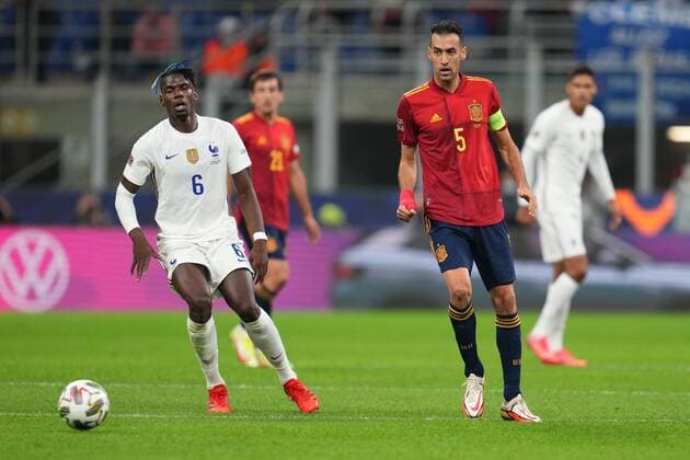 Mandatory Credit: Photo by Bagu Blanco Pressinphoto Shutterstock (12532184av) Sergio Busquets of Spain Spain V France, UEFA Nations League 2021, Final. Football, San Siro Stadium, Milan, Italy - 10 Oct 2021 Editorial use only Spain V France, UEFA Nations League 2021, Final. Football, San Siro Stadium, Milan, Italy - 10 Oct 2021 Editorial use only Copyright: xBaguxBlanco Pressinphoto Shutterstockx 12532184av