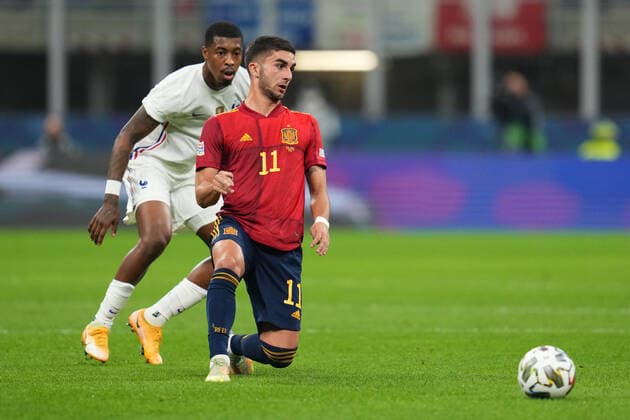 ESP: Spain - France. UEFA Nations League 2021 Final Ferran Torres of Spain during the UEFA Nations League match between Spain and France played at San Siro Stadium on October 10, 2021 in Milan, Italy. kpng Copyright: xPRESSINPHOTOx PS_211010_009