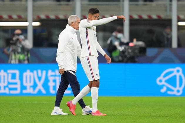 ESP: Spain - France. UEFA Nations League 2021 Final Raphael Varane of France during the UEFA Nations League match between Spain and France played at San Siro Stadium on October 10, 2021 in Milan, Italy. kpng Copyright: xPRESSINPHOTOx PS_211010_013