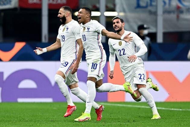 Mg Milano 10 10 2021 - Uefa Nations League Spagna-Francia foto Matteo Gribaudi Image nella foto: esultanza gol Karim Benzema 