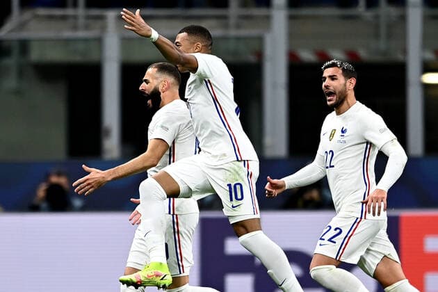 Mg Milano 10 10 2021 - Uefa Nations League Spagna-Francia foto Matteo Gribaudi Image nella foto: esultanza gol Karim Benzema 