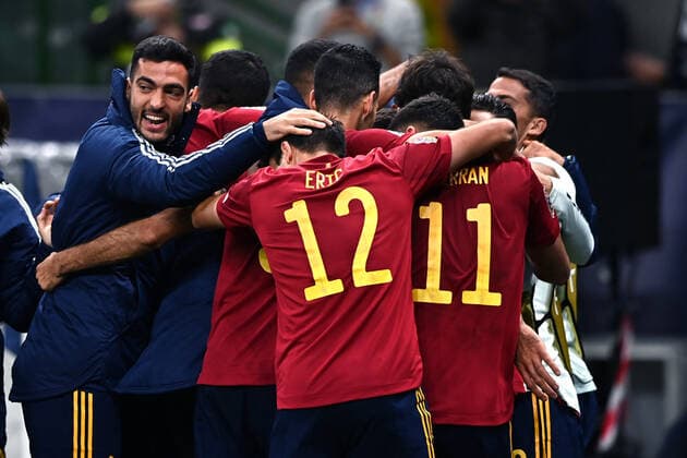 Mg Milano 10 10 2021 - Uefa Nations League Spagna-Francia foto Matteo Gribaudi Image nella foto: esultanza gol Mikel Oyarzabal 
