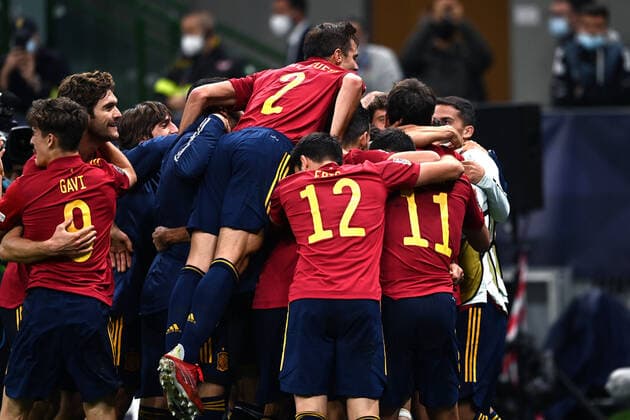 Mg Milano 10 10 2021 - Uefa Nations League Spagna-Francia foto Matteo Gribaudi Image nella foto: esultanza gol Mikel Oyarzabal 