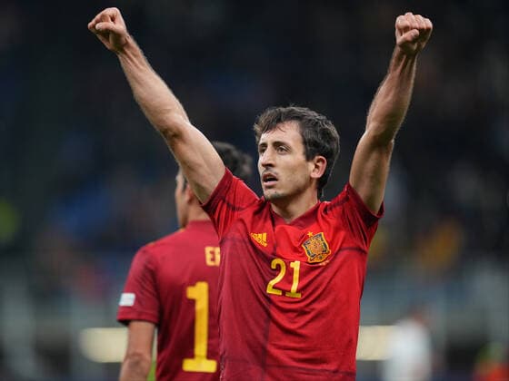 ESP: Spain - France. UEFA Nations League 2021 Final Mikel Oyarzabal of Spain celebrates his goal during the UEFA Nations League match between Spain and France played at San Siro Stadium on October 10, 2021 in Milan, Italy. kpng Copyright: xPRESSINPHOTOx PS_211010_022