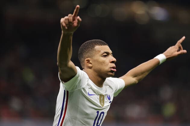 Mandatory Credit: Photo by Fabrizio Carabelli LiveMedia Shutterstock (12532157bh) Kylian Mbappe of France celebrates after scoring a goal football UEFA Nations League match Final - Spain vs France, Milan, Italy - 10 Oct 2021 football UEFA Nations League match Final - Spain vs France, Milan, Italy - 10 Oct 2021  Copyright: xFabrizioxCarabelli LiveMedia Shutterstockx 12532157bh
