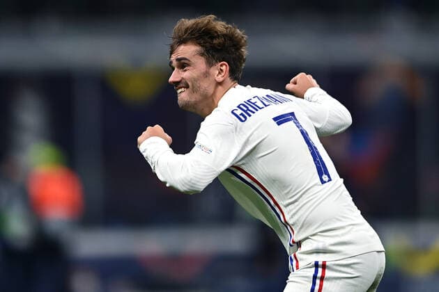 Mg Milano 10 10 2021 - Uefa Nations League Spagna-Francia foto Matteo Gribaudi Image nella foto: esultanza fine gara Antoine Griezmann 