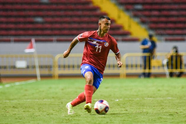 SAN JOSE, Costa Rica: Randall Leal during the 2-1 Costa Rica victory over El Salvador in the Concacaf FIFA World Cup, WM, Weltmeisterschaft, Fussball Qualifiers on October 10, 2021, in San Jose, Costa Rica. San Jose San Jose Costa Rica Copyright: xJosexCamposxRojasx 0138179087st