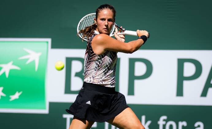 Mandatory Credit: Photo by Rob Prange Shutterstock (12524633g) Daria Kasatkina of Russia in action during the third round at the 2021 BNP Paribas Open WTA, Tennis Damen 1000 tennis tournament BNP Paribas Open, Tennis, Day 6, Indian Wells Tennis Garden, California, USA - 11 Oct 2021 BNP Paribas Open, Tennis, Day 6, Indian Wells Tennis Garden, California, USA - 11 Oct 2021 Copyright: xRobxPrange Shutterstockx 12524633g