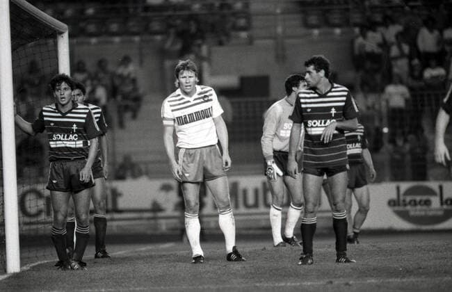 21.08.84 Racing Straßburg - FC Metz Frankreich, Straßburg, 21.08.1984, Fussball, Racing Straßburg - FC Metz (4:1): (Racing Straßburg).