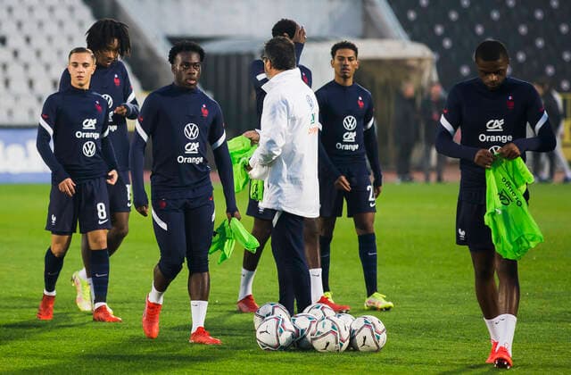 Entrainement France FOOTBALL : Serbie vs France - Espoirs - Qualification Euro 2023 - Belgrade - 12 10 2021 NikolaKrstic Panoramic 