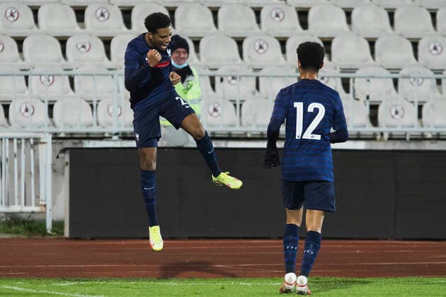 Amine Adli FOOTBALL : Serbie vs France - Espoirs - Qualification Euro 2023 - Belgrade - 12 10 2021 NikolaKrstic Panoramic 
