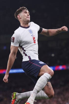 England v Hungary 12 October 2021, London - International Football - World Cup Qualifier - England v Hungary - John Stones of England celebrates after scoring their 1st goal - Photo: Charlotte Wilson Offside. London UK Copyright: xCharlottexWilsonx xOffsidexOffside
