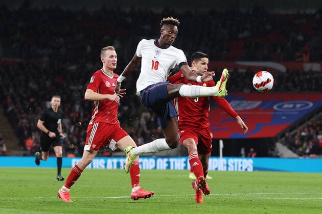 England v Hungary 12 October 2021, London - International Football - World Cup Qualifier - England v Hungary - Tammy Abraham of England in action - Photo: Charlotte Wilson Offside. London UK Copyright: xCharlottexWilsonx xOffsidexOffside