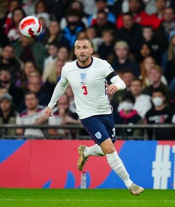 Mandatory Credit: Photo by Javier Garcia Shutterstock (12534018ef) Luke Shaw of England England v Hungary, FIFA World Cup, WM, Weltmeisterschaft, Fussball 2022 Qualifying, Group I, Football, Wembley Stadium, London, UK - 12 Oct 2021 EDITORIAL USE ONLY No use with unauthorised audio, video, data, fixture lists, club league logos or live services. Online in-match use limited to 120 images, no video emulation. No use in betting, games or single club league player publications. England v Hungary, FIFA World Cup 2022 Qualifying, Group I, Football, Wembley Stadium, London, UK - 12 Oct 2021 EDITORIAL USE ONLY No use with unauthorised audio, video, data, fixture lists, club league logos or live services. Online in-match use limited to 120 images, no video emulation. No use in betting, games or single club league player publications.  Copyright: xJavierxGarcia Shutterstockx 12534018ef