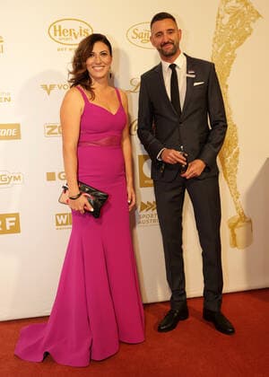 VARIOUS SPORTS - LOTTERIEN Sporthilfe-Gala 2021 VIENNA,AUSTRIA,14.OCT.21 - VARIOUS SPORTS, SPORTHILFE - LOTTERIEN Sporthilfe-Gala, election of Austrian Sports Personality of the Year. Image shows Mirna Jukic and Clemens Doppler.  GEPAxpictures xWalterxLuger