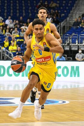 14.10.2021, xlakx, Basketball EuroLeague, Alba Berlin - Baskonia Vitoria Gasteiz emspor, v.l.Maodo Lo (Alba Berlin No.0),Oscar Da Silva (Alba Berlin No.1) Berlin