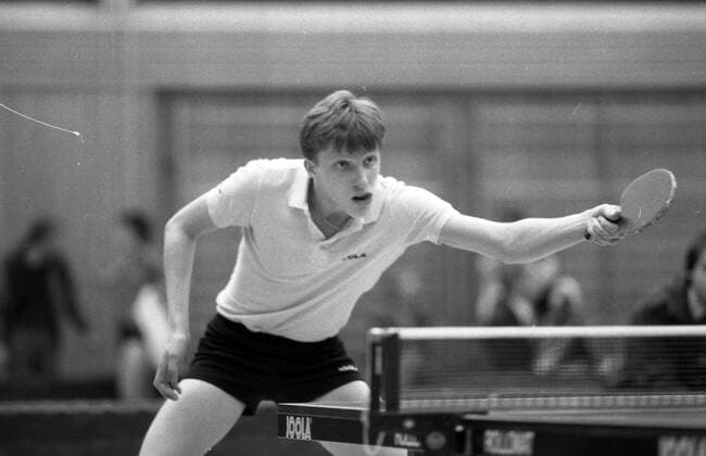 01.12.85 Tischtennis Roßkopf Fetzner Deutschland, Stuttgart, 01.12.1985, Tischtennis: Jörg Roßkopf. *** 01 12 85 Table Tennis Roßkopf Fetzner Germany, Stuttgart, 01 12 1985, Table Tennis Jörg Roßkopf