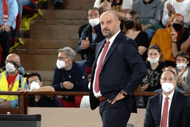 Zvezdan Mitrovic (Coach de l AS Monaco) BASKETBALL : Monaco vs FC Barcelone - Euroligue - Monaco - 15 10 2021 NorbertScanella Panoramic 