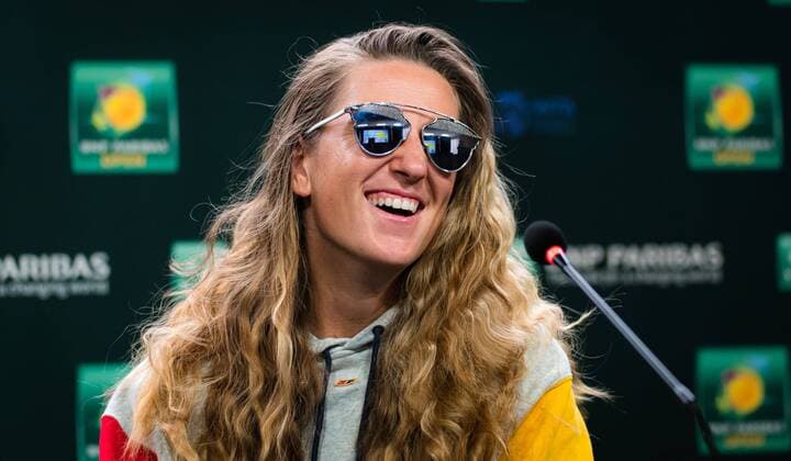 Sport Themen der Woche KW41 Mandatory Credit: Photo by Rob Prange Shutterstock (12524639ck) Victoria Azarenka of Belarus talks to the media after the semi-final of the 2021 BNP Paribas Open WTA, Tennis Damen 1000 tennis tournament BNP Paribas Open, Tennis, Day 10, Indian Wells Tennis Garden, California, USA - 15 Oct 2021 BNP Paribas Open, Tennis, Day 10, Indian Wells Tennis Garden, California, USA - 15 Oct 2021  Copyright: xRobxPrange Shutterstockx 12524639ck