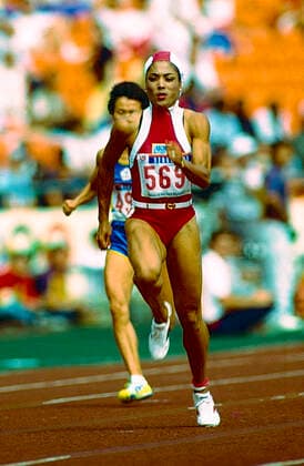 OLYMPICS 1988 Track and Field Florence Griffith-Joyner (USA) competing in the Women s 100 meters heats at the 1988 Olympic Summer Games. Seoul Olympic Stadium Sourh Korea Copyright: xPaulxJxSutton DUOMO PCNx OL8801_TF24007