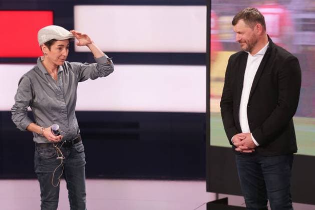 Sport Themen der Woche KW41 Sport Bilder des Tages DUNJA HAYALI, STEFFEN BAUMGART DAS AKTUELLE SPORTSTUDIO ZDF MAINZ *** DUNJA HAYALI, STEFFEN BAUMGART DAS AKTUELLE SPORTSTUDIO ZDF MAINZ 