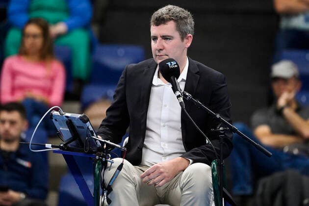 Illustration picture shows the umpire during a match between Italian Seppi and Belgian Onclin, in the qualifications for the European Open Tennis ATP, Tennis Herren tournament, in Antwerp, Sunday 17 October 2021. LAURIExDIEFFEMBACQ  x3114541x