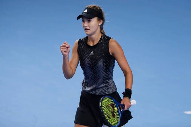 VTB Kremlin Cup 2021 International Tennis Tournament Anna Kalinskaya of Russia celebrates victory over Dayana Yastremska of Ukraine during the women s singles Round of 32 tennis match of the WTA, Tennis Damen 500 VTB Kremlin Cup 2021 International Tennis Tournament at the Irina Viner-Usmanova Gymnastics Palace on October 18, 2021 in Moscow, Russia. Moscow Russia kireev-notitle211018_npqZo  Copyright: xMikexKireevx