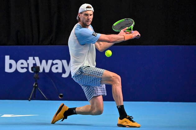 Italian Andreas Seppi pictured in action during a match between Italian Seppi and Austrian Novak, in the first round of the European Open Tennis ATP, Tennis Herren tournament, in Antwerp, Monday 18 October 2021. DIRKxWAEM  x3116200x