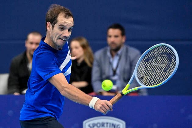 French Richard Gasquet pictured during a match between French Gasquet and Serbian Lajovic, in the first round of the European Open Tennis ATP, Tennis Herren tournament, in Antwerp, Monday 18 October 2021. DIRKxWAEM  x3116610x
