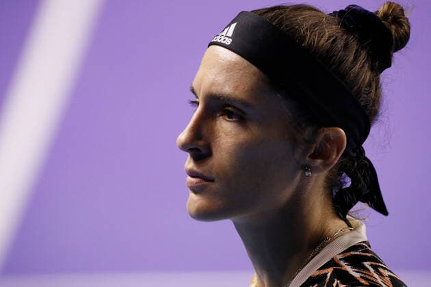 VTB Kremlin Cup 2021 International Tennis Tournament Andrea Petkovic of Germany looks on during the women s singles Round of 32 tennis match of the WTA, Tennis Damen 500 VTB Kremlin Cup 2021 International Tennis Tournament against Jelena Ostapenko of Latvia at the Luzhniki Palace of Sports on October 19, 2021 in Moscow, Russia. Moscow Russia  Copyright: xMikexKireevx kireev-notitle211019_nprzu