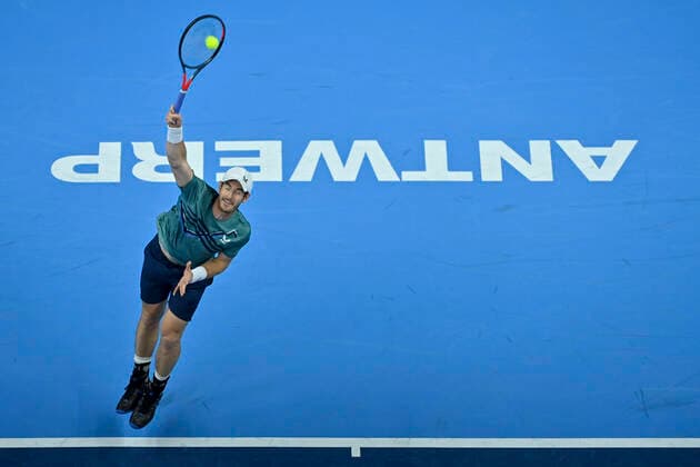 Great-Britain s Jamie Murray pictured in action during a match between US Tiafoe and Britain s Murray, in the first round of the European Open Tennis ATP, Tennis Herren tournament, in Antwerp, Tuesday 19 October 2021. DIRKxWAEM  x3117558x