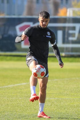 SOCCER - UEFA EL, Sturm vs Sociedad GRAZ,AUSTRIA,20.OCT.21 - SOCCER - UEFA Europa League, group stage, SK Sturm Graz vs Real Sociedad, preview, training Sturm. Image shows Jusuf Gazibegovic (Sturm).  GEPAxpictures xMarioxBuehner