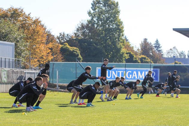 SOCCER - UEFA EL, Sturm vs Sociedad GRAZ,AUSTRIA,20.OCT.21 - SOCCER - UEFA Europa League, group stage, SK Sturm Graz vs Real Sociedad, preview, training Sturm. Image shows the team of Sturm.  GEPAxpictures xMarioxBuehner