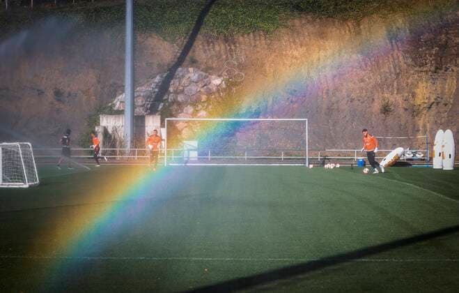 Real Sociedad s goalkeepers during the training of the team held at Zubieta Sports Complex in San Sebastian, Basque Country, Spain on 20 October 2021 on the eve of their Europa League match against Sturm Graz. Real Sociedad s training !ACHTUNG: NUR REDAKTIONELLE NUTZUNG!  Copyright: xJavierxEtxezarretax GRAFCAV9525 20211020-f013e3db0fa1468f33b629c15d64c7a2334deec7