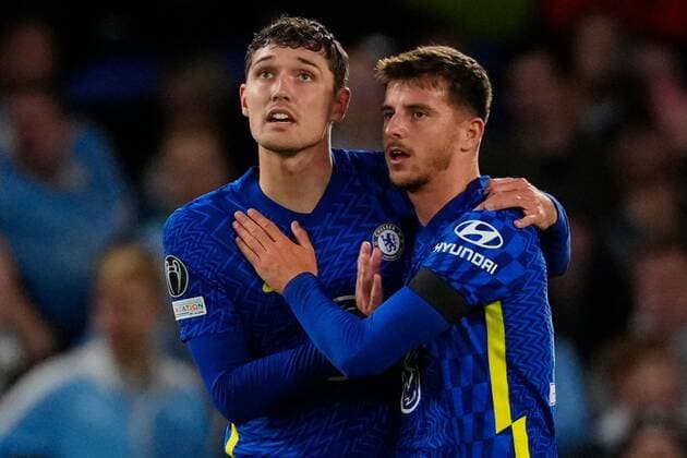 Sport Themen der Woche KW42 Sport Bilder des Tages Mandatory Credit: Photo by Dave Shopland Shutterstock (12546033u) Andreas Christensen of Chelsea celebrates scoring the opening goal with Mason Mount of Chelsea Chelsea v Malmo, UEFA Champions League, Group H, Football, Stamford Bridge, London, UK - 20 Oct 2021 EDITORIAL USE ONLY No use with unauthorised audio, video, data, fixture lists, club league logos or live services. Online in-match use limited to 120 images, no video emulation. No use in betting, games or single club league player publications. Chelsea v Malmo, UEFA Champions League, Group H, Football, Stamford Bridge, London, UK - 20 Oct 2021 EDITORIAL USE ONLY No use with unauthorised audio, video, data, fixture lists, club league logos or live services. Online in-match use limited to 120 images, no video emulation. No use in betting, games or single club league player publications.  Copyright: xDavexShopland Shutterstockx 12546033u