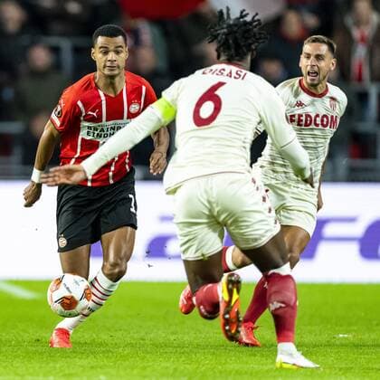 EINDHOVEN, Netherlands, 21-10-2021, football, Philips stadium, Europa League, season 2021 2022, during the match PSV - Monaco, PSV player Cody Gakpo PSV - Monaco  x13997589x Copyright: