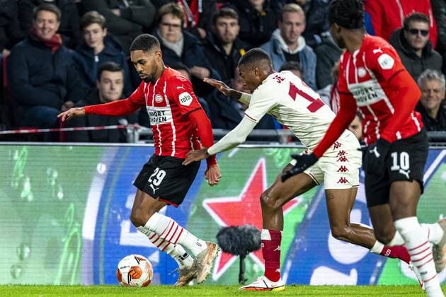 EINDHOVEN, Netherlands, 21-10-2021, football, Philips stadium, Europa League, season 2021 2022, during the match PSV - Monaco, PSV player Philipp Mwene PSV - Monaco  x13998088x Copyright: